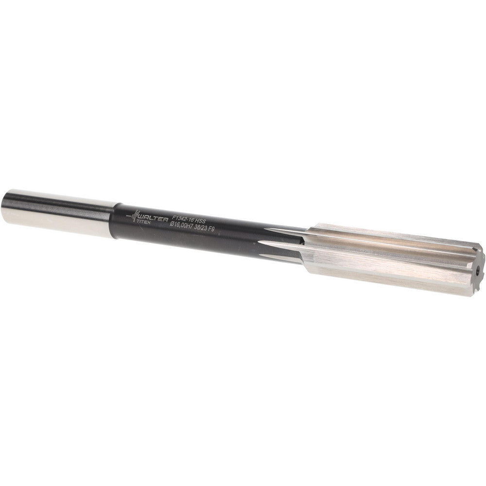 Walter-Titex 5071725 Chucking Reamer 16 mm Dia, 170 mm OAL, 52 mm Flute Length, Straight Flute, Straight-Cylindrical Shank, Cobalt Steel