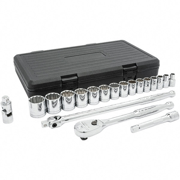 GEARWRENCH 80792 Standard Socket Set 19 Pc, 1/2" Drive, 3/8 to 1-1/4" Socket
