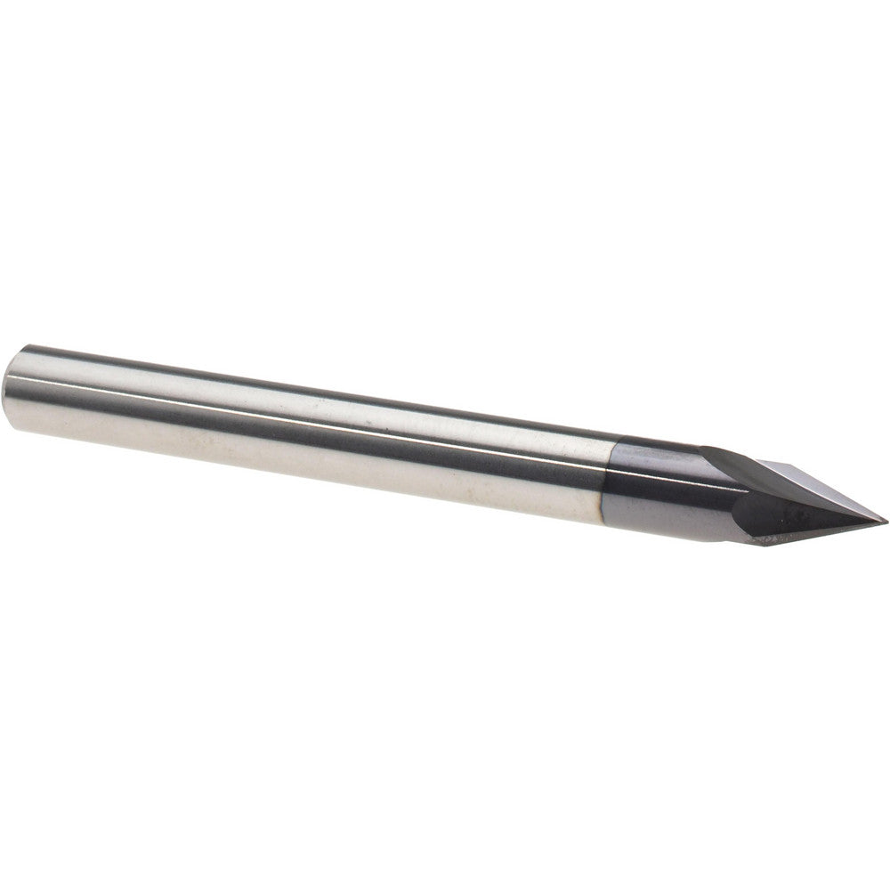 Harvey Tool 47623-C3 Chamfer Mill 1/4" Dia, 1/4" Shank Dia, 45 deg, 2 Flute, Solid Carbide, Single End