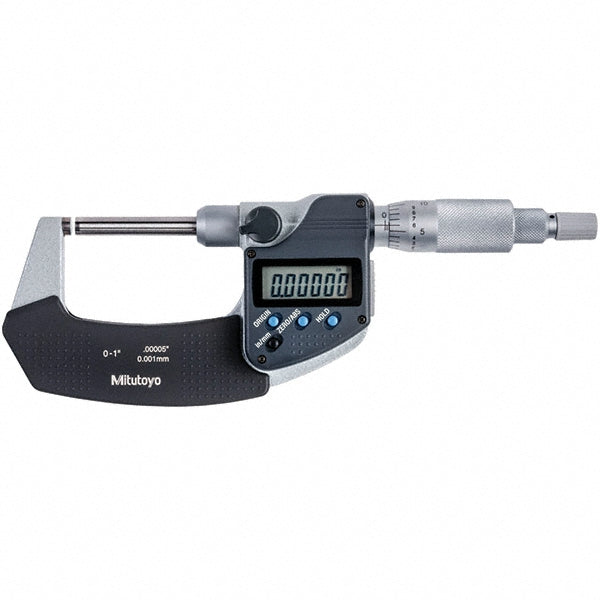 Mitutoyo 406-350-32 Electronic Outside Micrometer 1" Max, Carbide-Tipped Face
