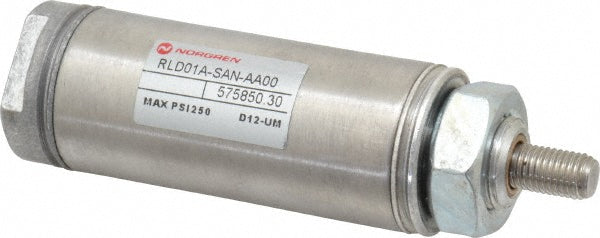 Norgren RP106X1.000-SAN Single Acting Rodless Air Cylinder 1-1/16" Bore, 1" Stroke, 250 psi Max, 1/8 NPTF Port, Nose Mount