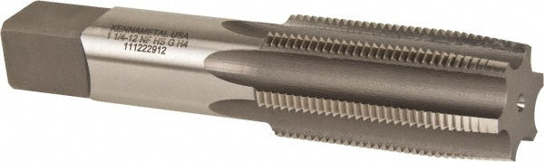 Kennametal 4129982 Straight Flute Tap 1-1/4-12 UNF, 6 Flute, Plug Chamfer, 3B Class of Fit, High-Speed Steel, Bright/Uncoated Finish