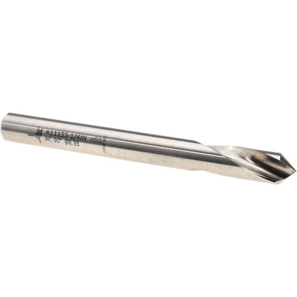 Walter-Titex 5153692 Spotting Drill 1/4" Dia, 90 &deg Point, 2-19/32" OAL, High Speed Steel