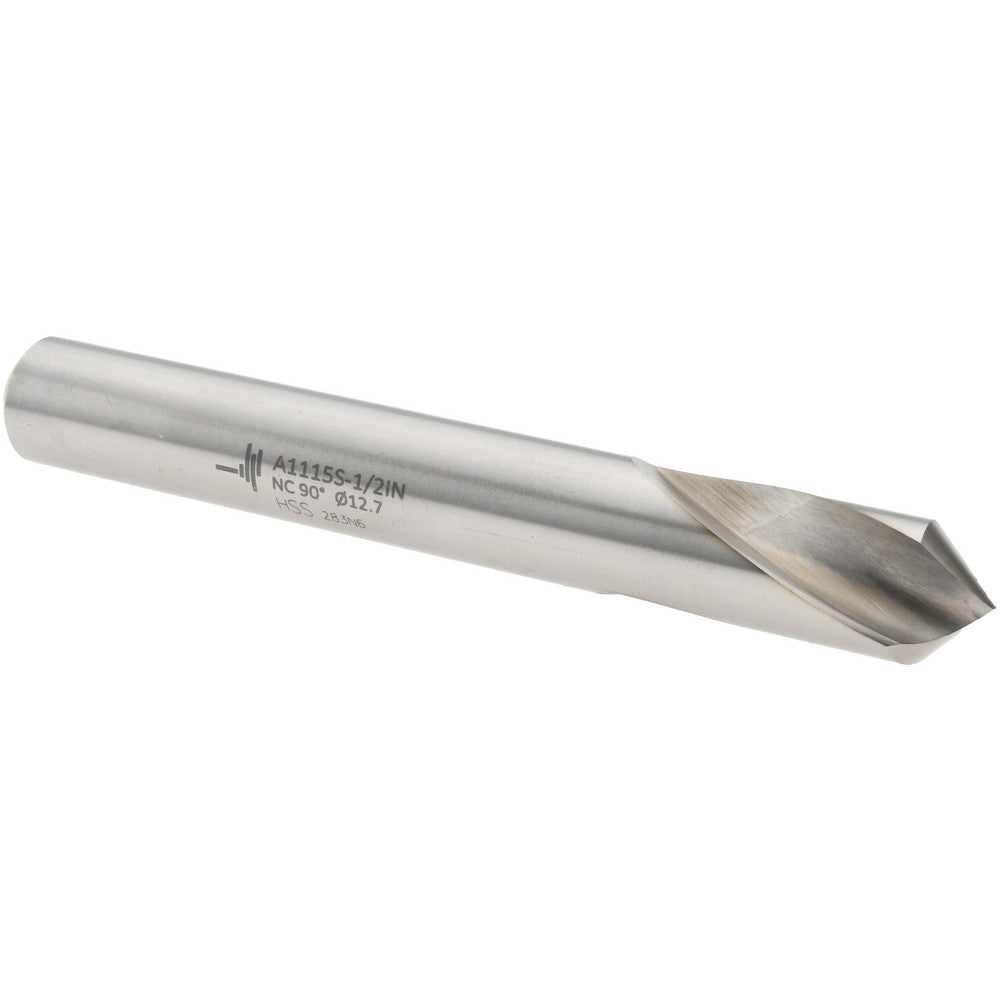 Walter-Titex 5153700 Spotting Drill 1/2" Dia, 90 &deg Point, 4-1/64" OAL, High Speed Steel