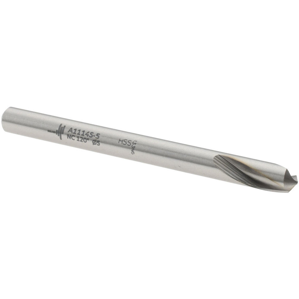 Walter-Titex 5153677 Spotting Drill 5 mm Dia, 120 &deg Point, 60 mm OAL, High Speed Steel