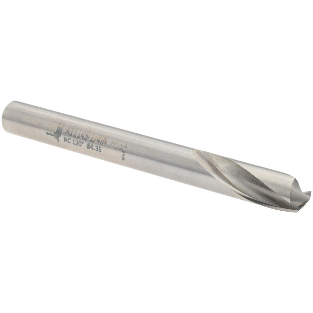 Walter-Titex 5153663 Spotting Drill 1/4" Dia, 120 &deg Point, 66 mm OAL, High Speed Steel