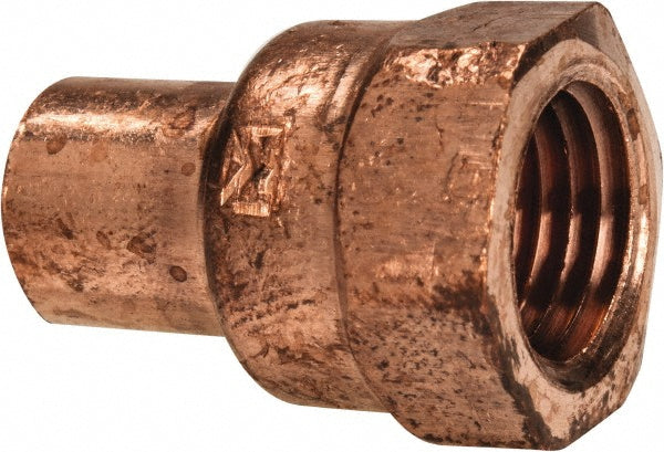 Mueller Industries W 01215 Wrot Copper Pipe Adapter 1/4" Fitting, C x F, Solder Joint