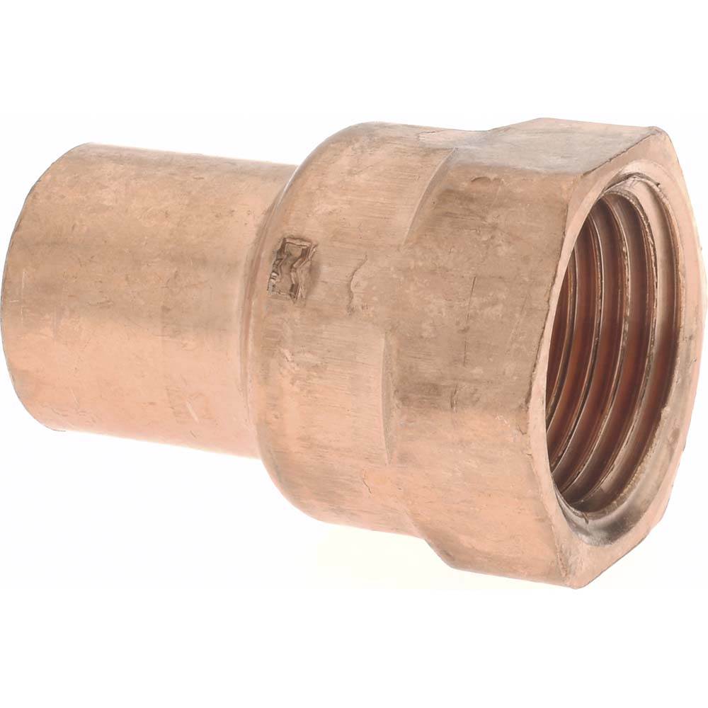 Mueller Industries W 01231 Wrot Copper Pipe Adapter 1/2" Fitting, C x F, Solder Joint