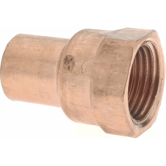 Mueller Industries W 01231 Wrot Copper Pipe Adapter 1/2" Fitting, C x F, Solder Joint