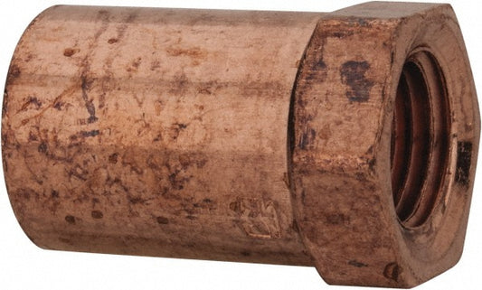 Mueller Industries W 01233 Wrot Copper Pipe Adapter 1/2" x 1/4" Fitting, C x F, Solder Joint