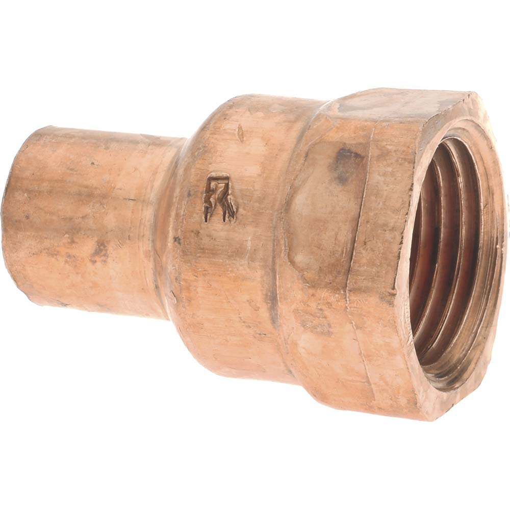 Mueller Industries W 01531 Wrot Copper Pipe Adapter 1/2" Fitting, FTG x F, Solder Joint