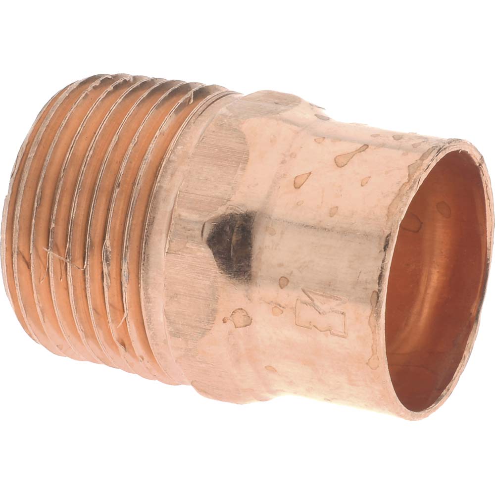 Mueller Industries W 01146 Wrot Copper Pipe Adapter 3/4" Fitting, C x M, Solder Joint