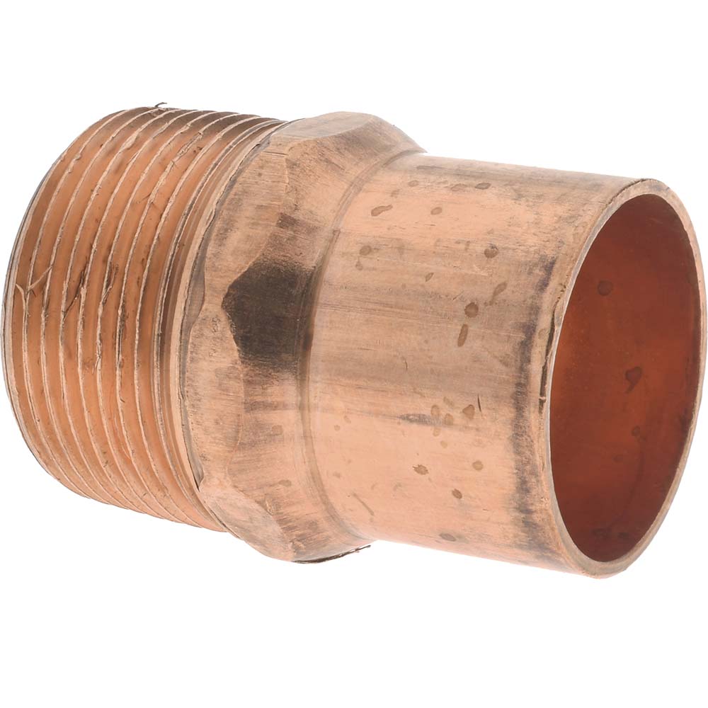Mueller Industries W 01171 Wrot Copper Pipe Adapter 1-1/4" Fitting, C x M, Solder Joint