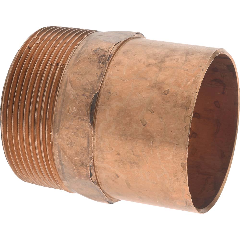 Mueller Industries W 01187 Wrot Copper Pipe Adapter 2" Fitting, C x M, Solder Joint