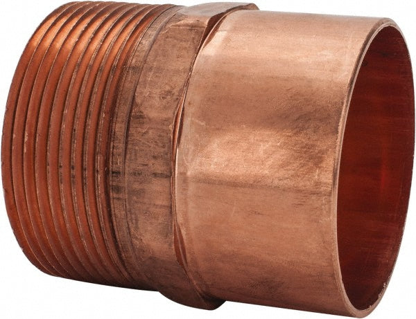Mueller Industries W 01163 Wrot Copper Pipe Adapter 1" Fitting, C x M, Solder Joint