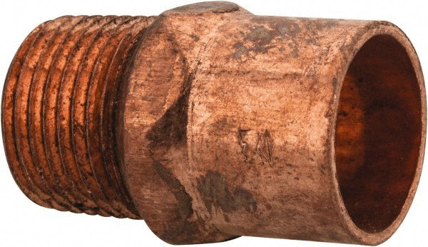 Mueller Industries W 01132 Wrot Copper Pipe Adapter 1/2" x 3/8" Fitting, C x M, Solder Joint