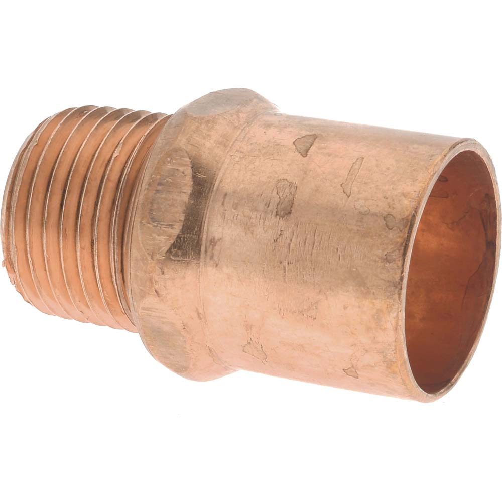 Mueller Industries W 01147 Wrot Copper Pipe Adapter 3/4" x 1/2" Fitting, C x M, Solder Joint