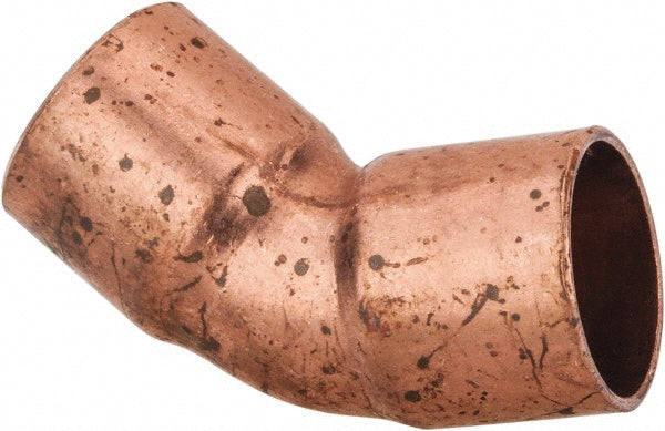Mueller Industries W 03030 Wrot Copper Pipe 45 &deg Elbow 5/8" Fitting, C x C, Solder Joint