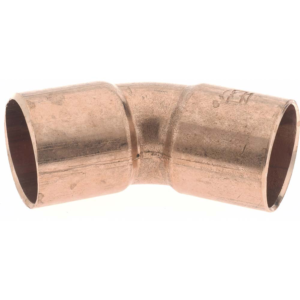 Mueller Industries W 03034 Wrot Copper Pipe 45 &deg Elbow 3/4" Fitting, C x C, Solder Joint