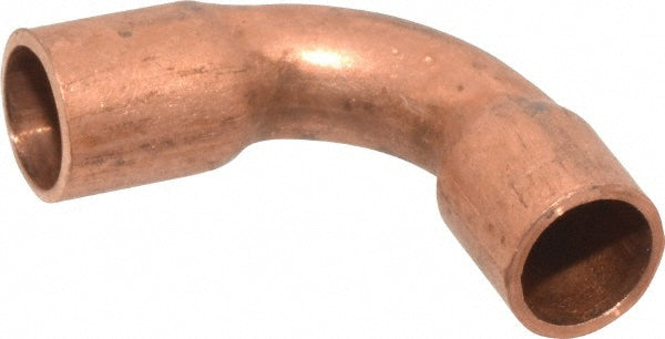 Mueller Industries W 02003 Wrot Copper Pipe 90 &deg Elbow 1/8" Fitting, C x C, Solder Joint