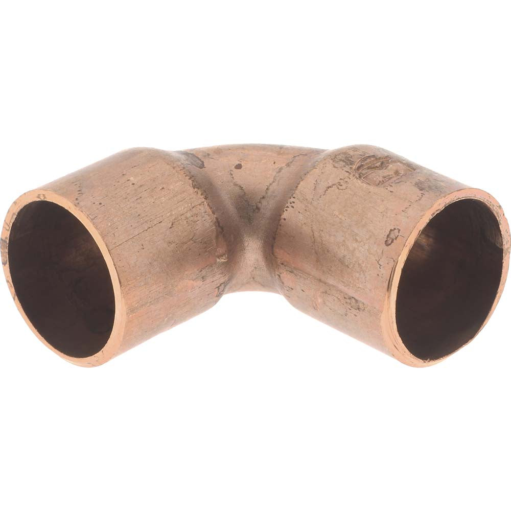 Mueller Industries W 01617 Wrot Copper Pipe 90 &deg Elbow 3/8" Fitting, C x C, Solder Joint