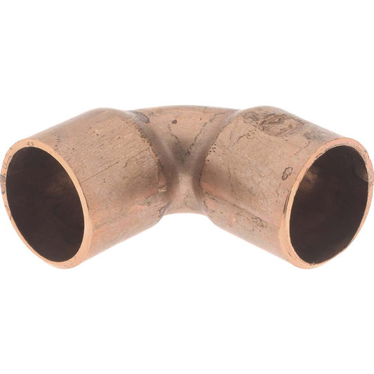 Mueller Industries W 01617 Wrot Copper Pipe 90 &deg Elbow 3/8" Fitting, C x C, Solder Joint