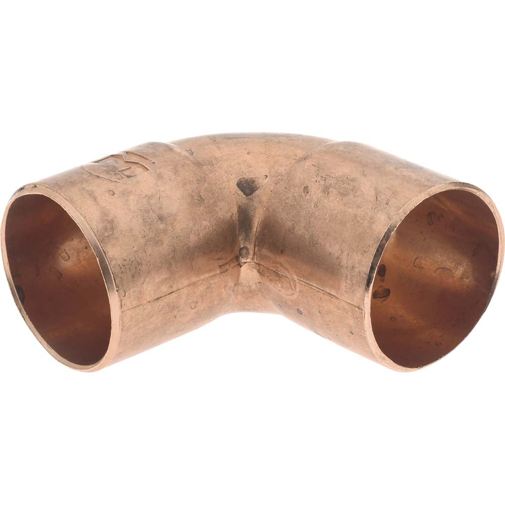 Mueller Industries W 01647 Wrot Copper Pipe 90 &deg Elbow 1" Fitting, C x C, Solder Joint
