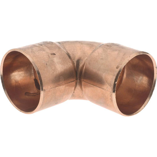 Mueller Industries W 02085 Wrot Copper Pipe 90 &deg Elbow 1-1/2" Fitting, C x C, Solder Joint