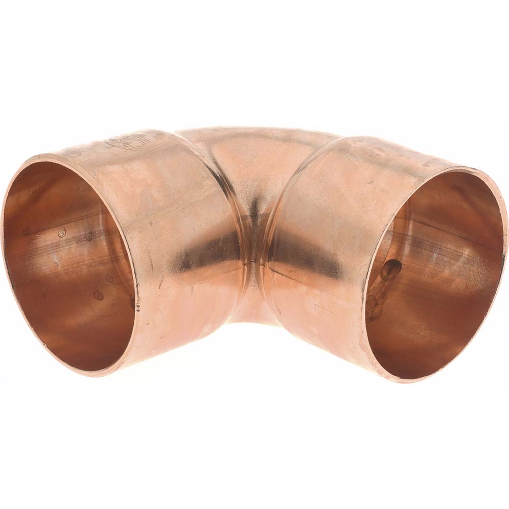 Mueller Industries W 02086 Wrot Copper Pipe 90 &deg Elbow 2" Fitting, C x C, Solder Joint