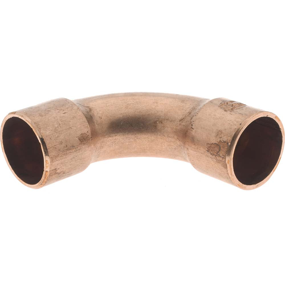 Mueller Industries W 02717 Wrot Copper Pipe 90 &deg Long Radius Elbow 3/8" Fitting, C x C, Solder Joint