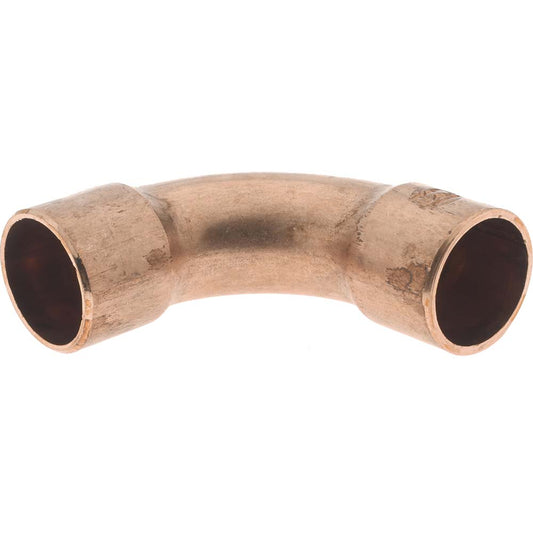Mueller Industries W 02717 Wrot Copper Pipe 90 &deg Long Radius Elbow 3/8" Fitting, C x C, Solder Joint