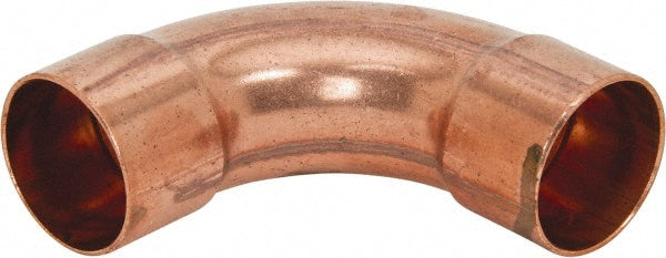 Mueller Industries W 02063 Wrot Copper Pipe 90 &deg Long Radius Elbow 1-1/2" Fitting, C x C, Solder Joint