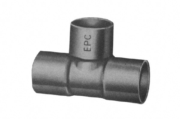 Mueller Industries W 04002 Wrot Copper Pipe Tee 3/8" x 3/8" x 1/4" Fitting, C x C x C, Solder Joint