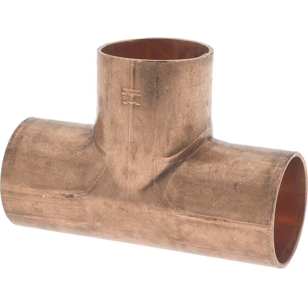 Mueller Industries W 04031 Wrot Copper Pipe Tee 3/4" Fitting, C x C x C, Solder Joint