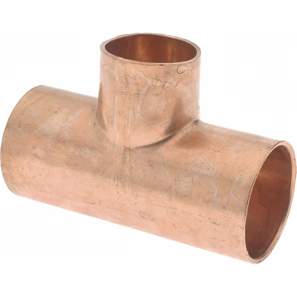 Mueller Industries W 04049 Wrot Copper Pipe Tee 1" x 1" x 3/4" Fitting, C x C x C, Solder Joint