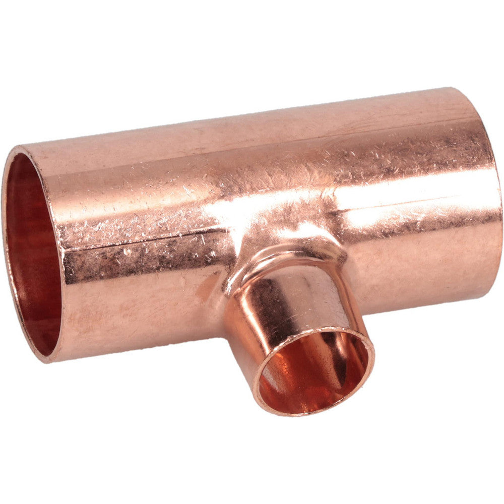 Mueller Industries W 04051 Wrot Copper Pipe Tee 1" x 1" x 1/2" Fitting, C x C x C, Solder Joint