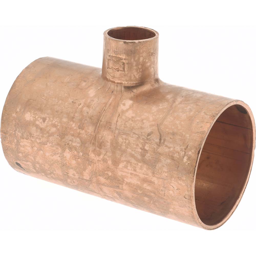 Mueller Industries W 04088 Wrot Copper Pipe Tee 1-1/2" x 1-1/2" x 1/2" Fitting, C x C x C, Solder Joint