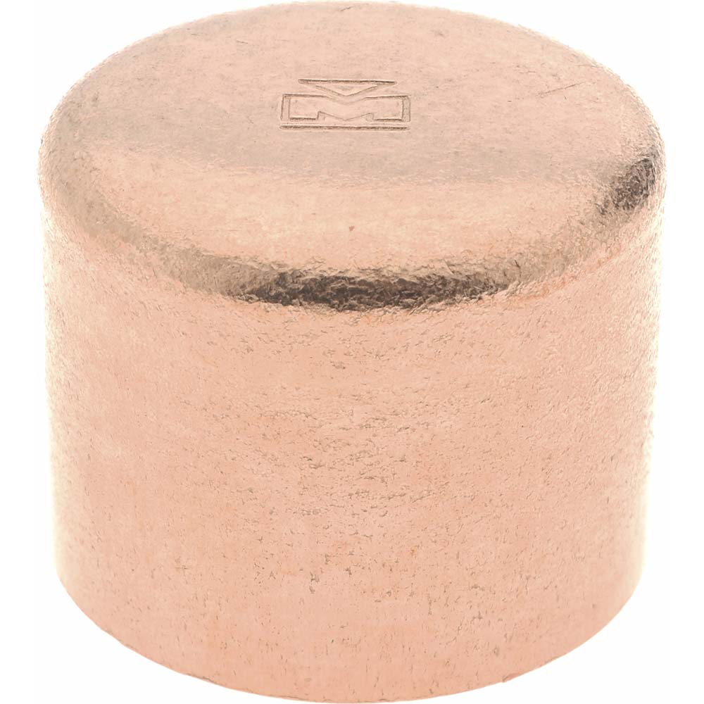 Mueller Industries W 07011 Wrot Copper Pipe End Cap 1" Fitting, C, Solder Joint