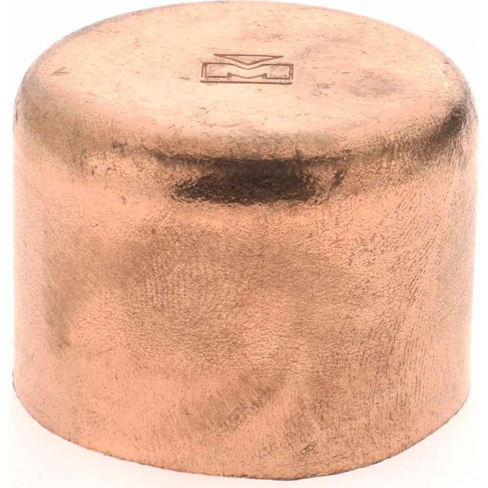 Mueller Industries W 07013 Wrot Copper Pipe End Cap 1-1/2" Fitting, C, Solder Joint