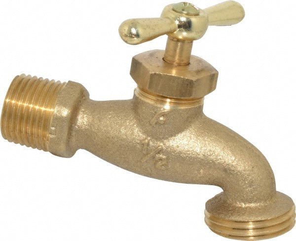 Legend Valve 107-164 1/2 Inch Pipe, 125 psi WOG Rating, Brass Hose Bibb, Stop Valve