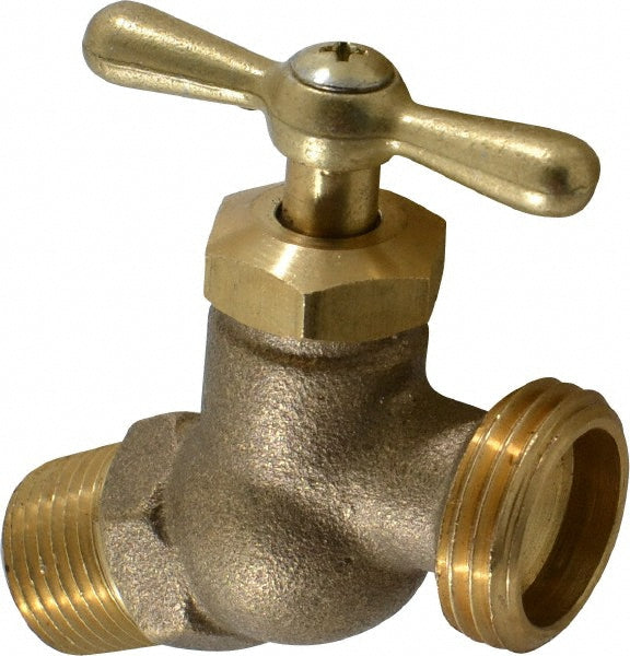 Legend Valve 107-203 1/2 Inch Pipe, 125 psi WOG Rating, Brass Hose Bibb, Stop Valve
