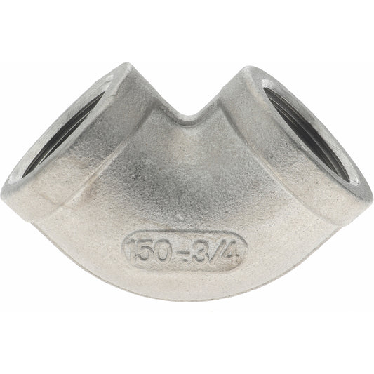 Merit Brass K401-12 Pipe 90 deg Elbow 3/4", 304 Stainless Steel