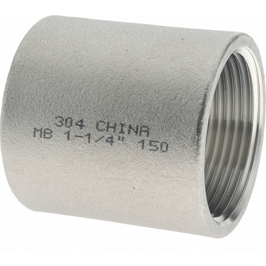 Merit Brass K411-20 Pipe Coupling 1-1/4", 304 Stainless Steel