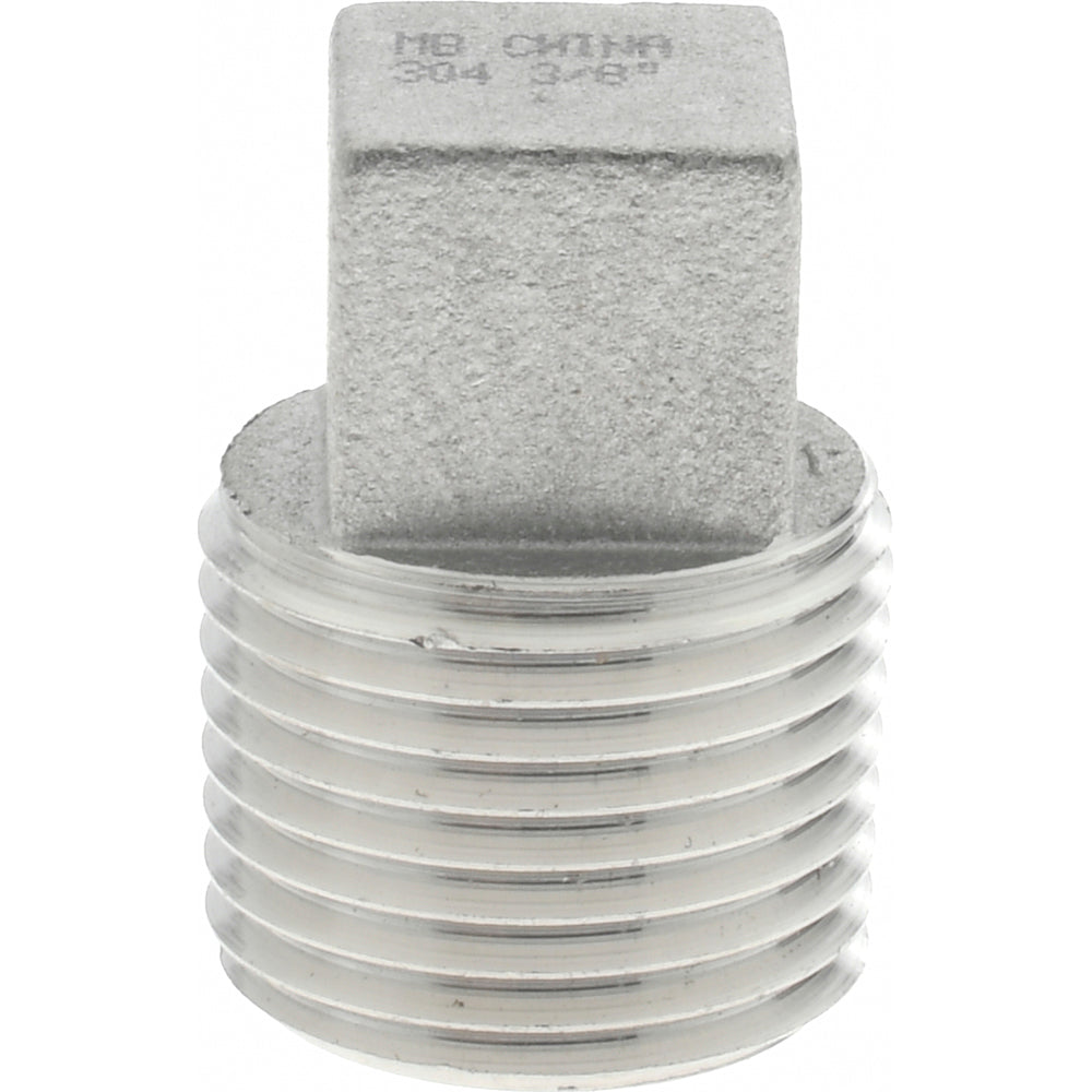 Merit Brass K417A-06 Pipe Square Head Plug 3/8", 304 Stainless Steel