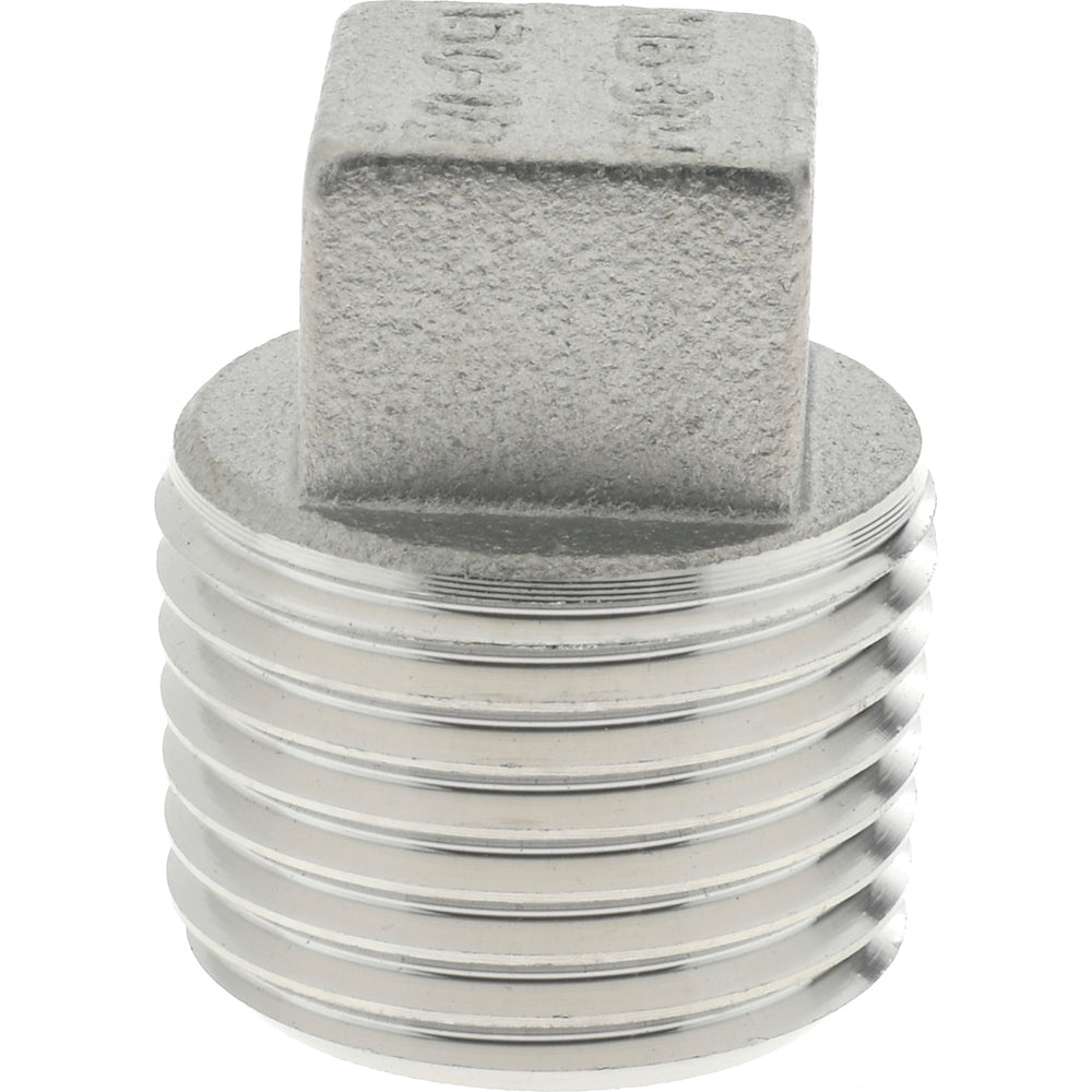 Merit Brass K417-08 Pipe Square Head Plug 1/2", 304 Stainless Steel