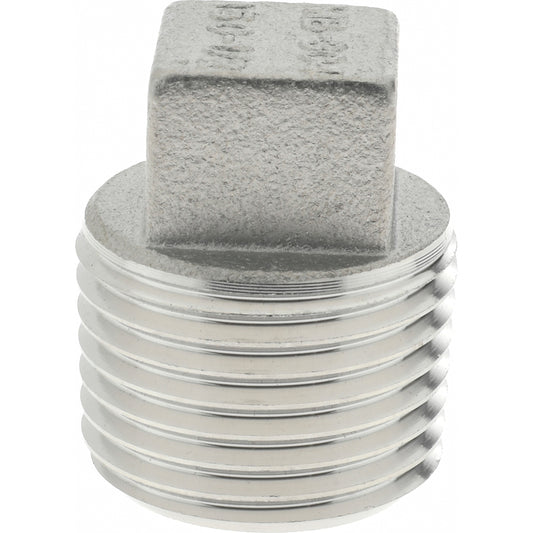 Merit Brass K417-08 Pipe Square Head Plug 1/2", 304 Stainless Steel