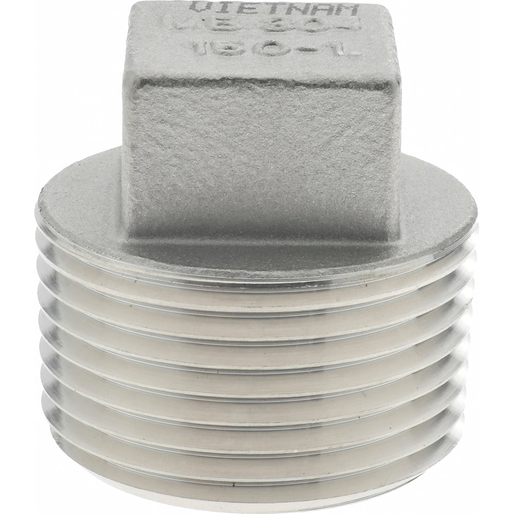 Merit Brass K417-16 Pipe Square Head Plug 1", 304 Stainless Steel