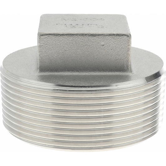 Merit Brass K417-32 Pipe Square Head Plug 2", 304 Stainless Steel
