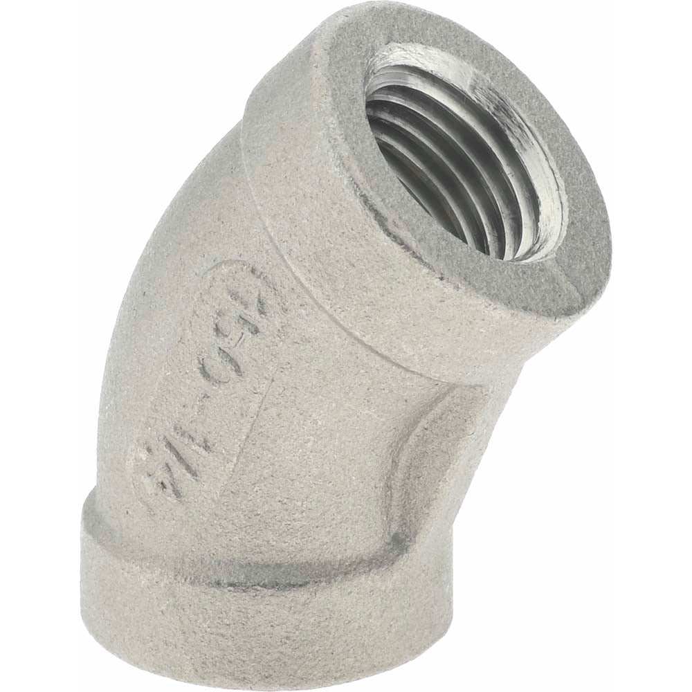 Merit Brass K602-04 Pipe 45 deg Elbow 1/4", 316 Stainless Steel