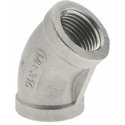 Merit Brass K602-08 Pipe 45 deg Elbow 1/2", 316 Stainless Steel